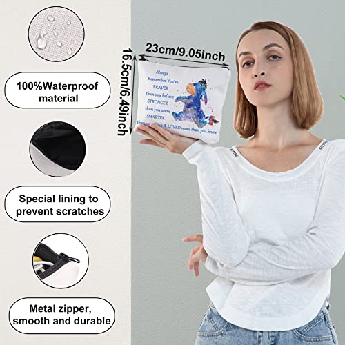 Cartoon Cosmetic Makeup Bag - Inspirational Quote Zipper Pouch for Women