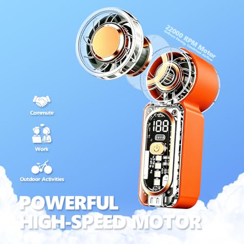 Portable Mini Handheld Fan with 100 Adjustable Speeds - USB-C Rechargeable, Lightweight & Travel-Friendly