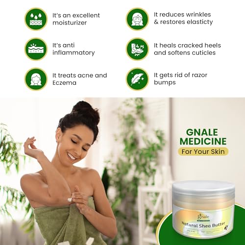 Gnale Organic Raw African Shea Butter 250g - Pure Body Moisturizer for Skin