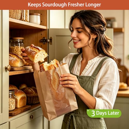 60 Pcs Clear Window Bread Bags for Homemade Sourdough & Baked Goods