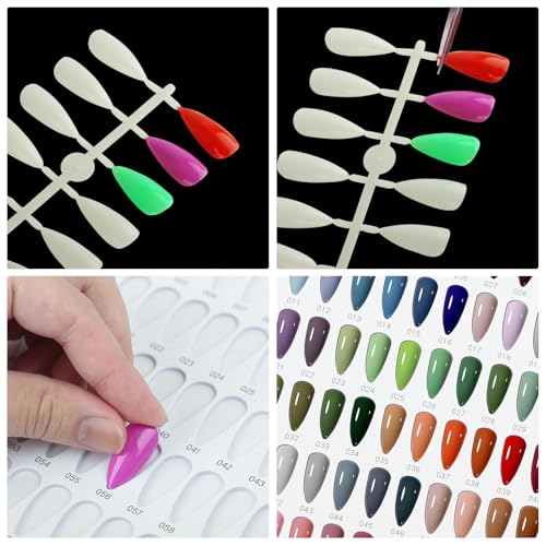 White Nail Color Book with 240 False Tips & Number Stickers - Professional Nail Swatch Organizer