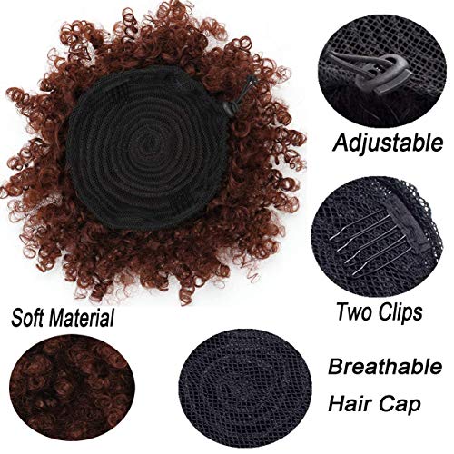Medium Afro Puff Drawstring Ponytail for Short Natural Hair - T1B/33#