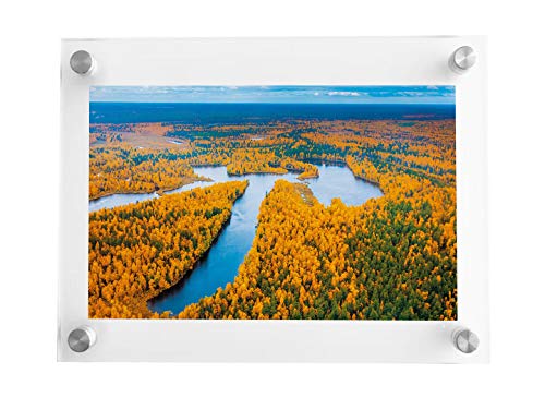 5x7 Floating Acrylic Picture Frame with Metal Standoff - Frameless Wall Display