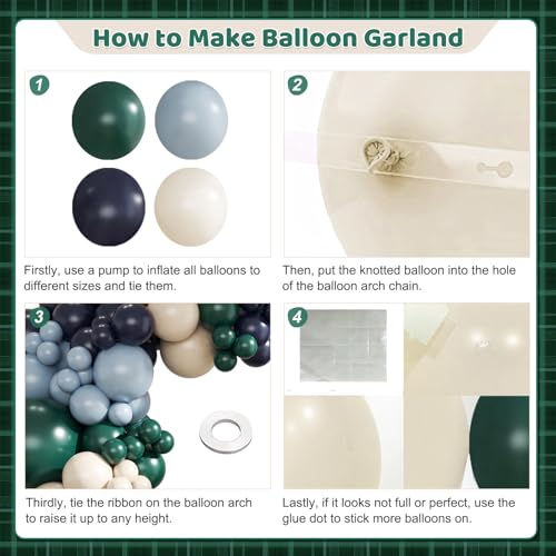 Blue and Green Balloon Arch Garland Kit for Baby Showers & Birthdays