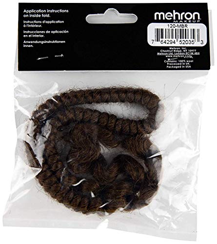 Mehron Makeup Crepe Hair - MEDIUM BROWN, Special FX Fake