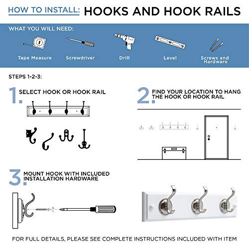 Liberty Double Prong Robe Hook - White (Pack of 2)