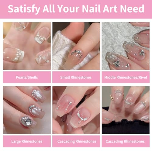 Rhinestone Art Tools Kit with Dual-Ended Wax Pens, Tweezers & Tips for Nail Art & Diamond Painting