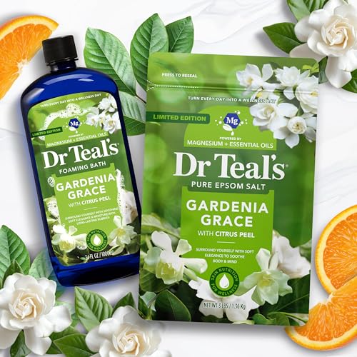 Dr Teal's Gardenia Grace Epsom Salt, 3 lbs - Stress Relief & Relaxation