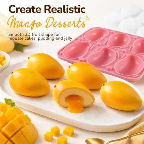 3D Mango Silicone Cake Mold - 6-Cavity Non-Stick Mousse Mold