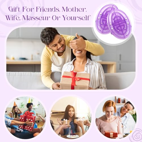 Purple 2 Pcs Magnetic Meridian Massage Brush for Full Body, Acupuncture, Relaxation