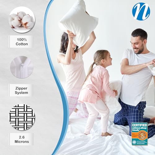 Hypoallergenic Cotton Pillow Protector - Standard Size, 21x27 in