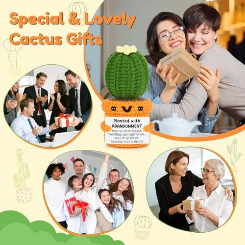 Funny Crochet Cactus Goodbye Gift for Coworker & Friend