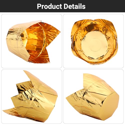 EUSOAR 50Pcs Aluminum Foil Cupcake Liners - Eco-Friendly Baking Cups