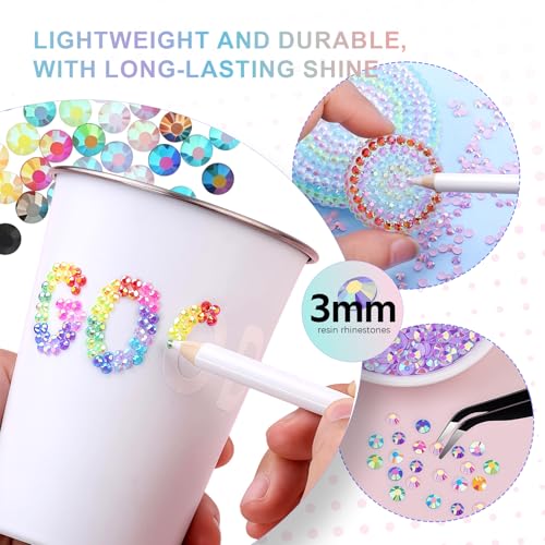 32000Pcs Resin Jelly Rhinestone Kit - 40 Colors 3mm Flatback Gems with Glue