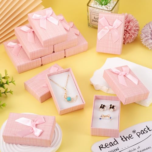 Craftdady 12 pcs Pink Jewelry Gift Box Set with Bowknot