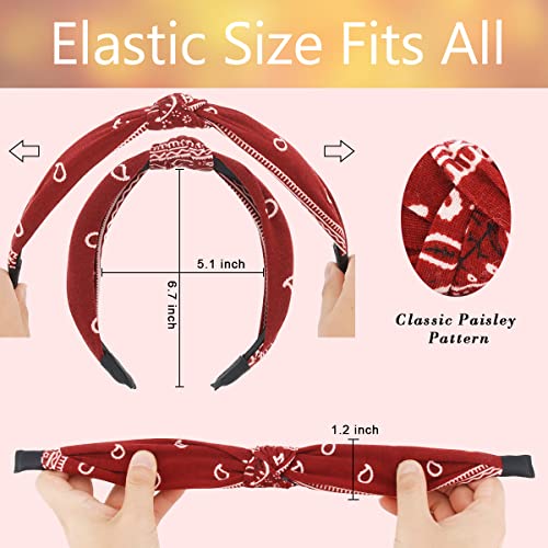 TOBATOBA Knotted Paisley Headbands - 10Pcs Color 3 Hair Bands