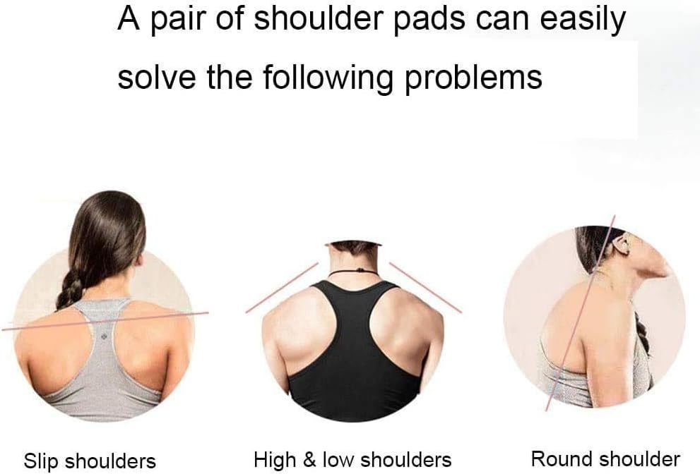 Silicone Shoulder Pads - Invisible Anti-Slip Push-Up Enhancers | Reusable & Breathable (2 Pairs, Transparent & Skin)