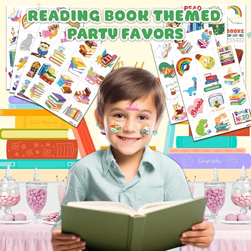 120 PCS Reading Themed Temporary Tattoos for Kids - 91TATTOOS, 120 PCS Book Tattoos
