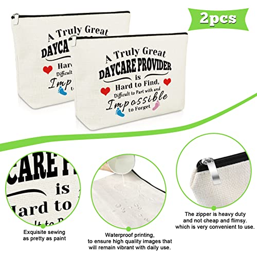 2 Pack Daycare Provider Appreciation Gift Makeup Bags - Teacher Gifts for Childcare Educators