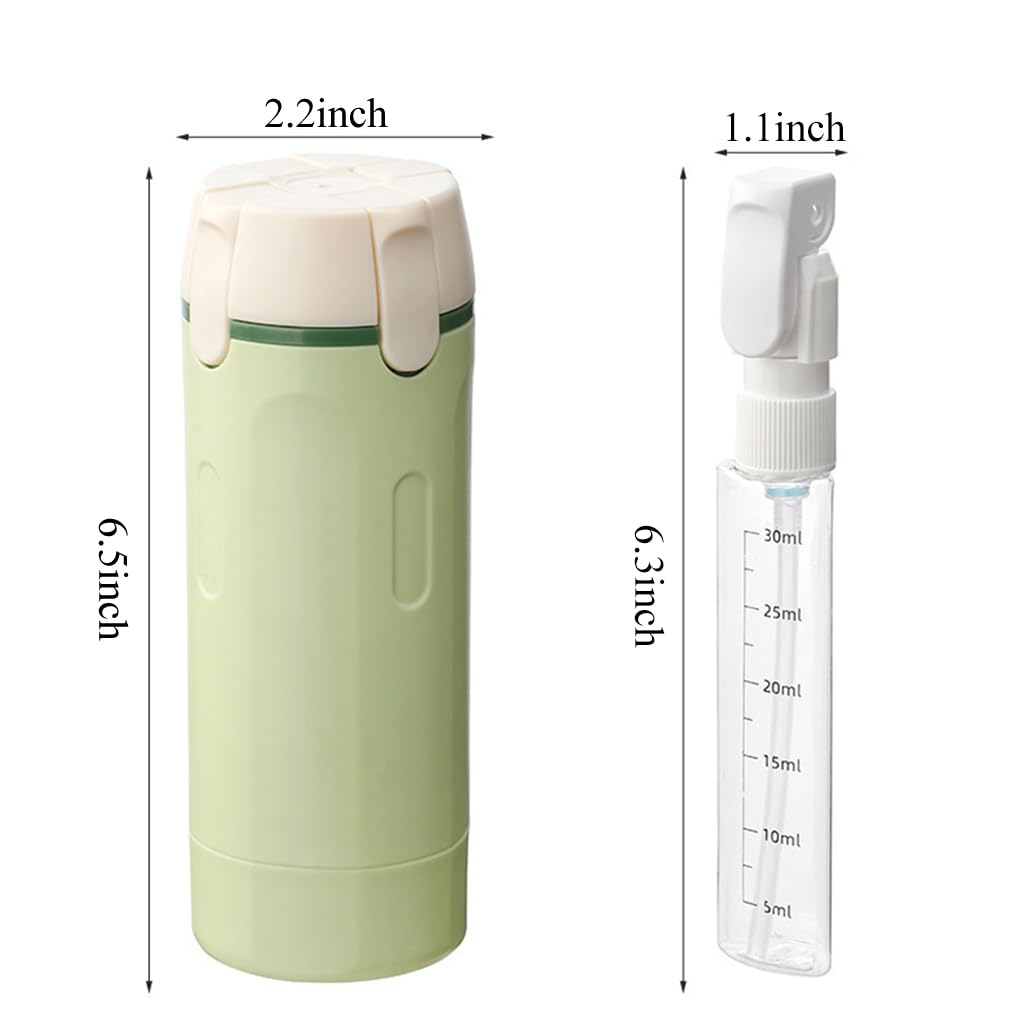 4 in 1 Travel Dispenser, 4 Pack 1OZ/30ML Travel Bottles with Stickers for Toiletries, Leak Proof Travel Size Containers, Portable for Shampoo Lotion Conditioner Cream Green