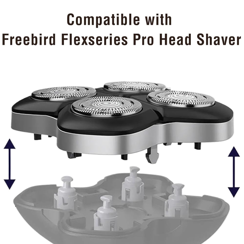 2 Set Replacement Blades Compatible with Freebird Flexseries Pro Head Shaver Kit - Refill Blades - High-Performance Blades for Smooth Shaving