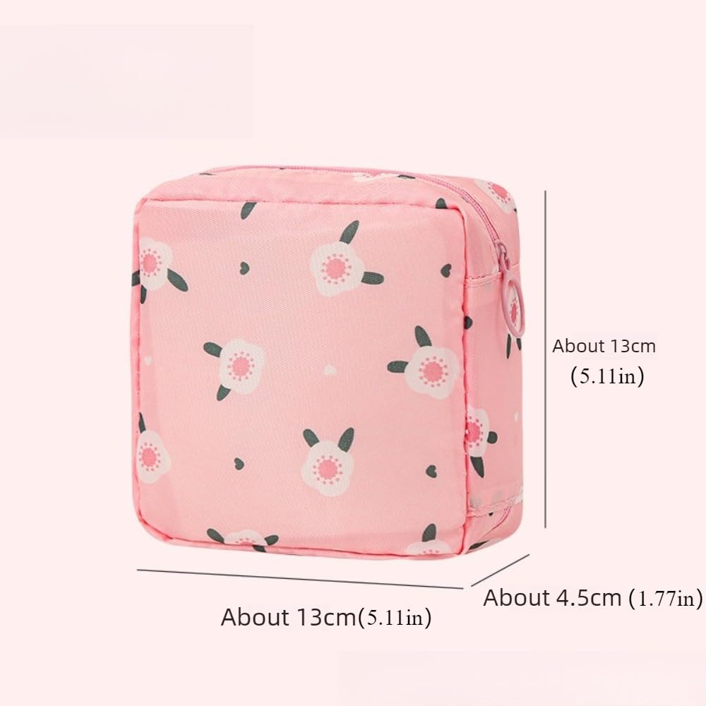 Cute Small Travel Storage Bag, Portable Cosmetic Pouch with Zipper, Waterproof Mini Organizer for Women