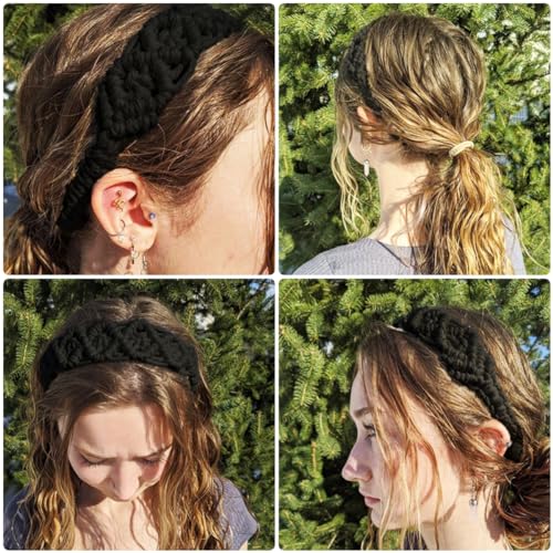 Hixixi 3PCS Cotton Rope Wide Braided Headbands for Women Girls Boho Stretch Hair Accessories
