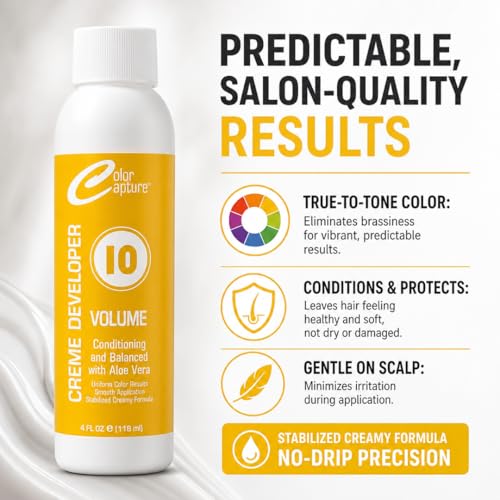 COLOR CAPTURE Toning Hair Color Developer 4 oz | Gentle, No-Drip Hair Toner & Softener