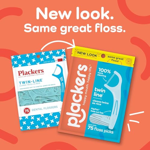 Plackers Whitening Floss Picks - 225 Count Twin Line Design