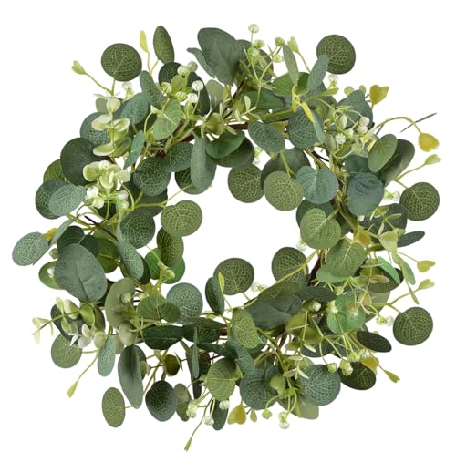 12'' Green Eucalyptus Wreath with Berries for Home Decor