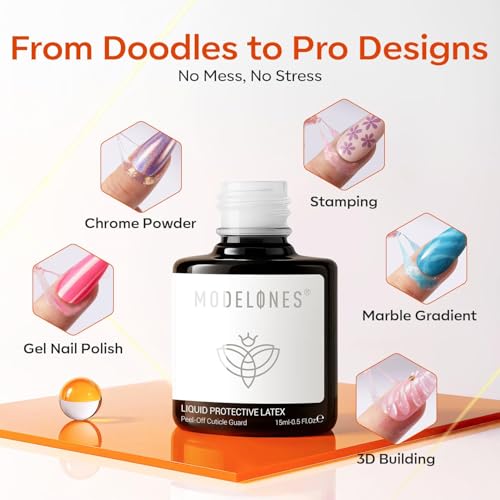 Modelones Liquid Latex Peel Off Gel Nail Polish Barrier - 2 pcs