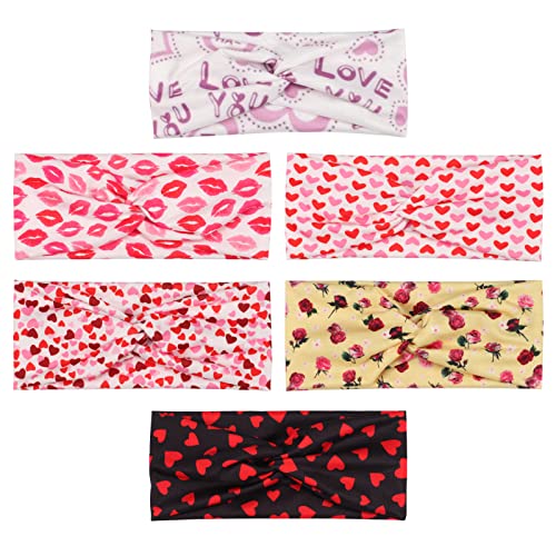 Twinfree 6pcs Romantic Lips Style Knotted Headbands Set - Color 1