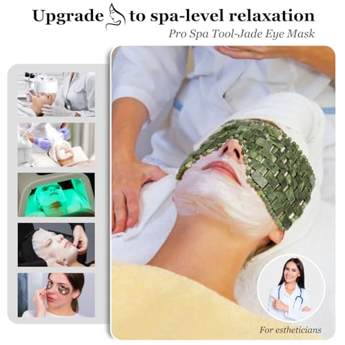 Jade Eye Mask - Large Cooling Eye Cover for Hot & Cold Therapy, No Ear Straps