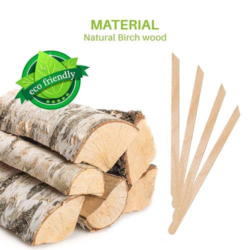 Mibly 200 Pcs Wooden Wax Sticks for Eyebrow & Hair Removal