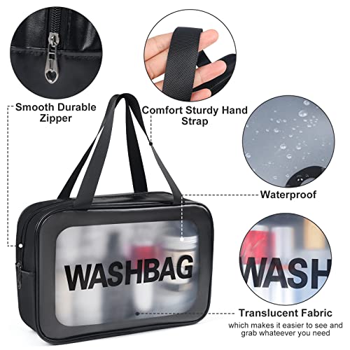 YuanCheng 4-Piece Waterproof PU Leather Travel Toiletry Bags Set