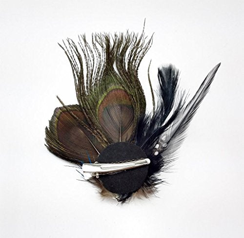 Faux Peacock Feather Hair Clip for Weddings & Parties - Bridal Hair Accessory