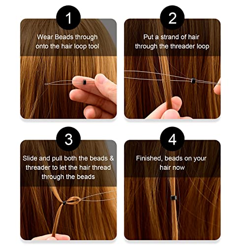 NEWISHTOOL Pink Micro Links Hair Extensions Kit with Pliers