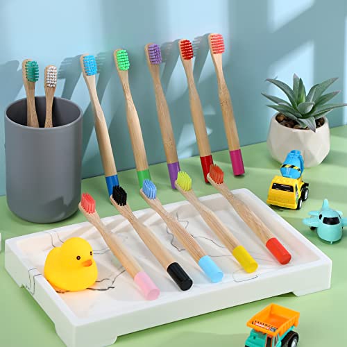 24 Pack Kids Bamboo Toothbrushes - Soft Bristle, Eco-Friendly, Individually Wrapped