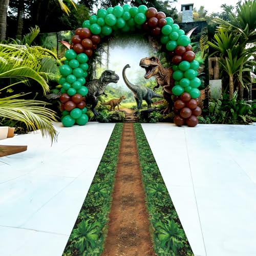 Dinosaur Jungle Runner Rug 42x118 Inches - Washable Carpet for Parties