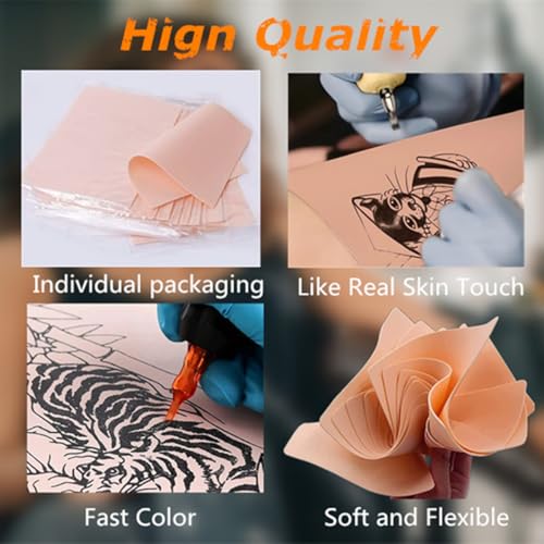 Yuelong 20pcs Tattoo Practice Skins - 1.3mm Silicone Pads for Artists