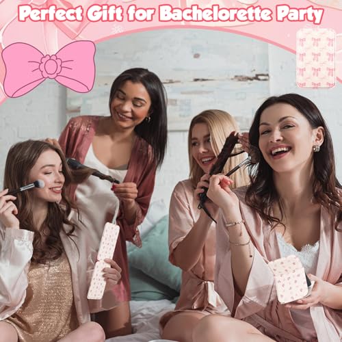 Pink Bow Compact Mirror Set - 12 Mini Pocket Mirrors for Women, Stylish & Portable