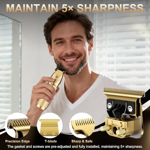 CR8GR8 Golden DLC T-Blades Replacement for BaByliss FX787, FX799, FX726, FX729 - Precision Hair Trimmer Blades