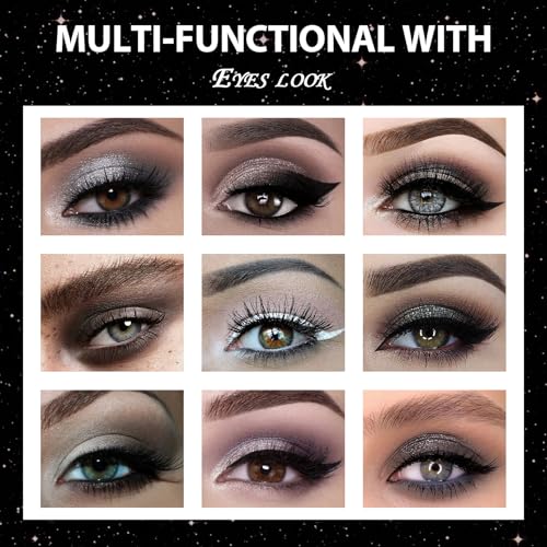 Black Smokey Grey 15-Color Eye Shadow Palette – Matte & Shimmer, Long-Lasting Pigment (Variation: black, grey) by PPPanYiDi