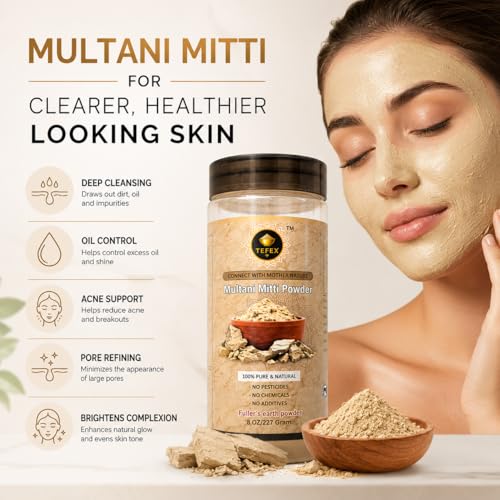 Natural Multani Mitti Powder - 227g Fuller’s Earth for Skin Detox