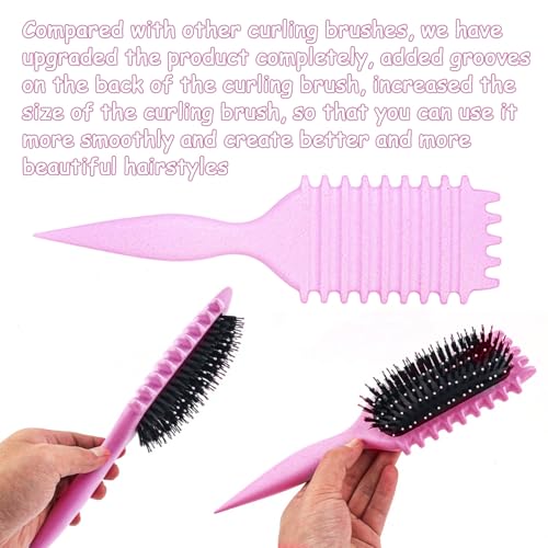 Curly Hair Brush for Defining Curls | Ergonomic Design, Pink