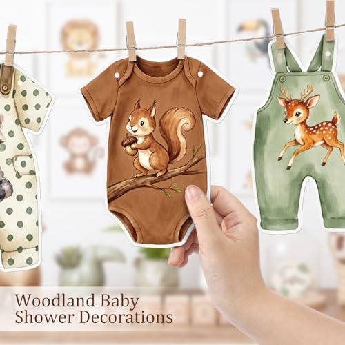 Woodland Animal Baby Shower Banner with Clips and Hemp Rope