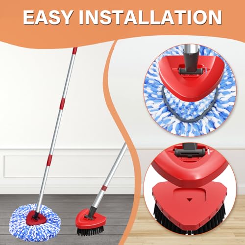 O-Cedar RinseClean Mop Replacement Heads - 2 Microfiber Refills & Stiff Brush