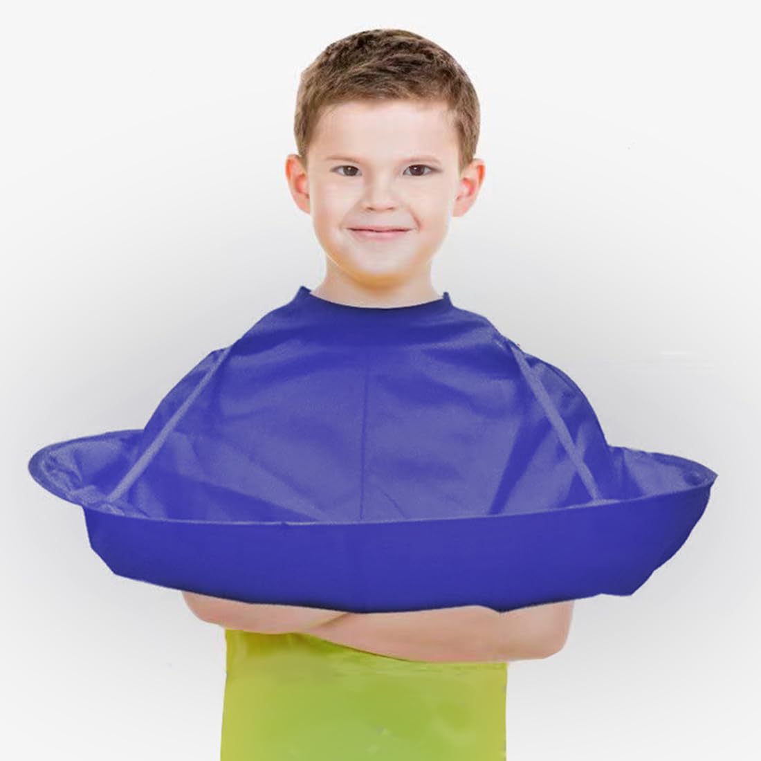 Hair Cutting Capes for Men, Umbrella Barber Cloak Cape for Home & Salon Use, Anti-static, Adjustable Neck Size (White)