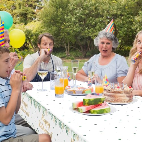 Sage Green Retirement Party Tablecloths - 3 Pack, 107 x 54 Inch