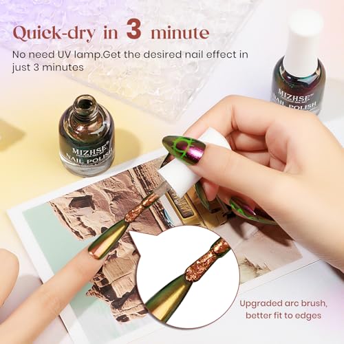 MIZHSE Chameleon Brown Nail Polish Quick Dry 15ml - Air Dry, High Pigment